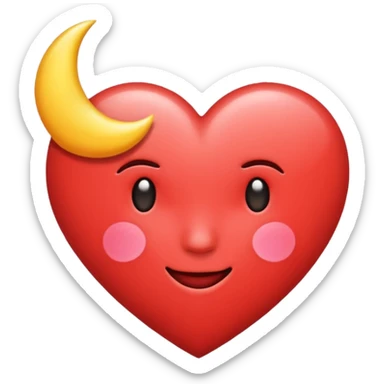 Heart and moon emoji sticker