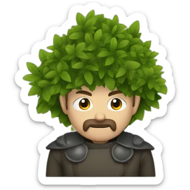 medieval evil spy hiding behind bush sticker