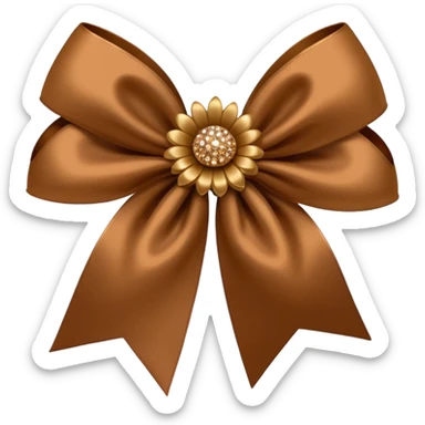 brown flower bow with glitter sticker