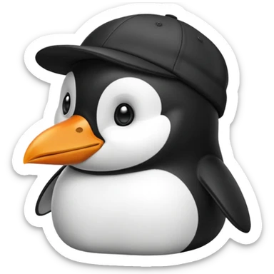 Un pingüino con gorra sticker