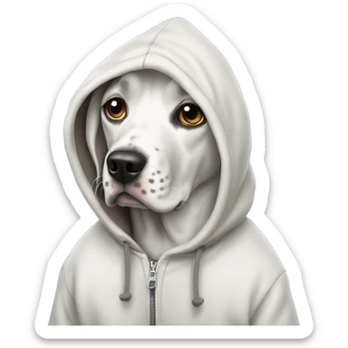 dog dalmatina wearing a hoodie sticker