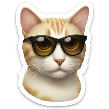 Cat with sunglasses sticker
