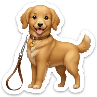 Dog on a leash sticker