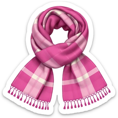 Scarf: pink plaid pattern
 sticker