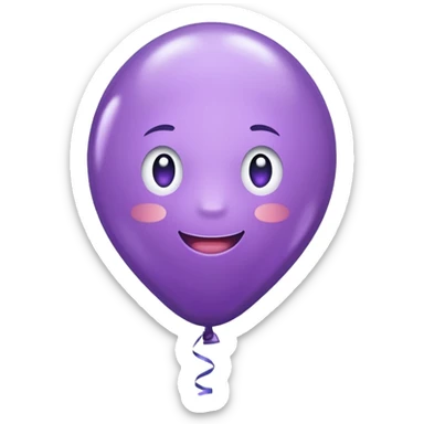 party decor  1 baloon purple sparkling  sticker