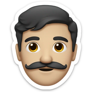 dark hair dark eye man with mustache  sticker
