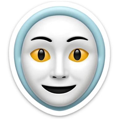 Happy and sad face mask sticker