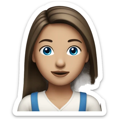 Straight hair Brunette Dutch girl with blue eyes sticker