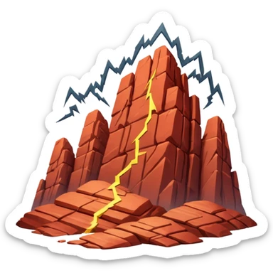 create a red rock style thunder sticker