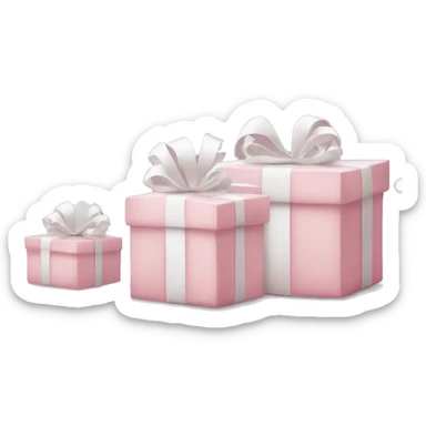 Light pink Christmas gifts under a white Christmas tree  sticker
