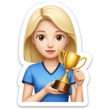 Women holding trophy sticker