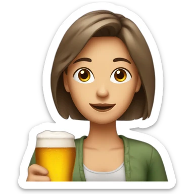 Lady with one Beer in her Hand  sticker
