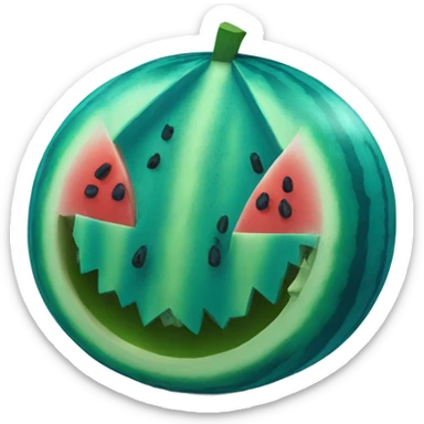 blue watermelon  sticker