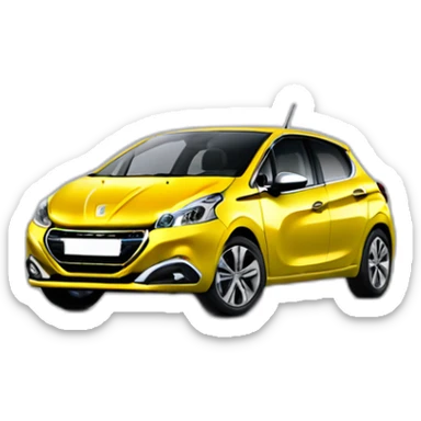 Peugeot 208 yellow sticker
