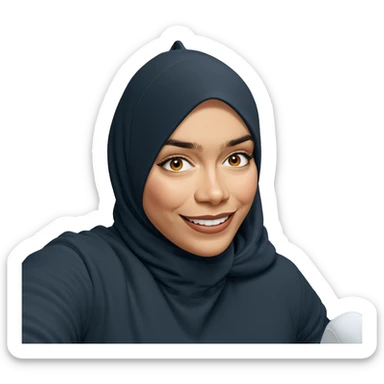 smiling solo indoors with style sticker