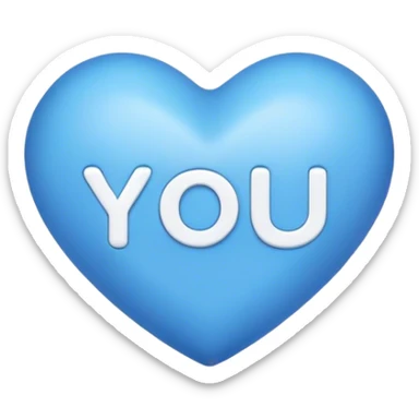 Blue heart with the words I Love You Ry in the middle  sticker