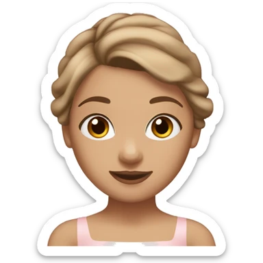a ballerina has medium skin, light brown hair and hazel eyes sticker