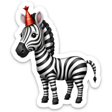 Vintage circus zebra wearing circus costume sticker