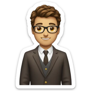 brown haired gay nerd sticker