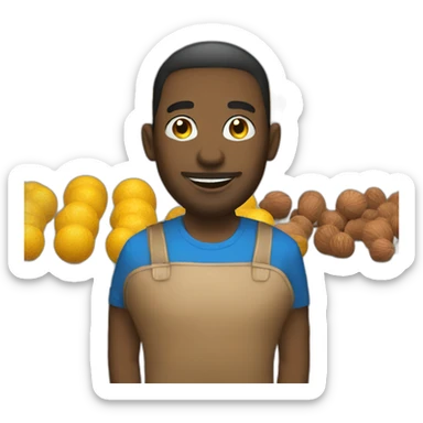 a shop selling balls and nuts sticker