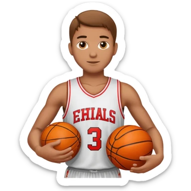 Giocatore basket con il pallone sticker