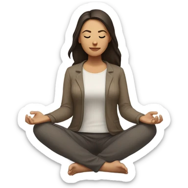 Women brunette meditating  sticker