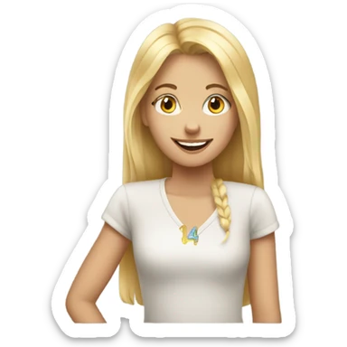 13th birthday blonde girl sticker