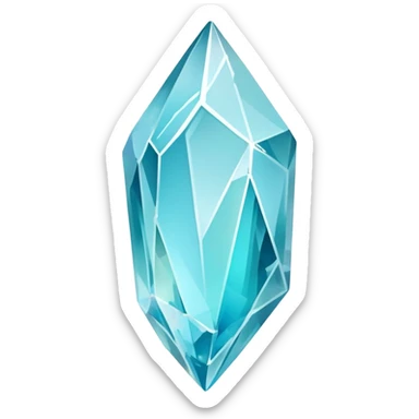 Icy white cyan blue Turquoise iridescent nebula crystal shard sticker