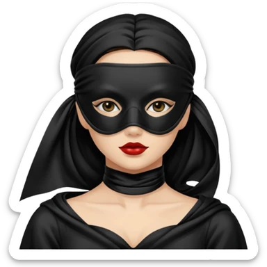 blindfolded masked woman sticker