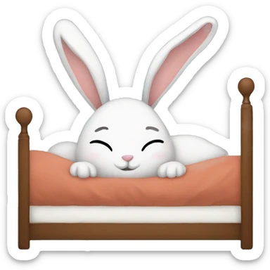 bunny in bed sticker