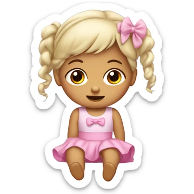 Bebé niña con lazo  sticker