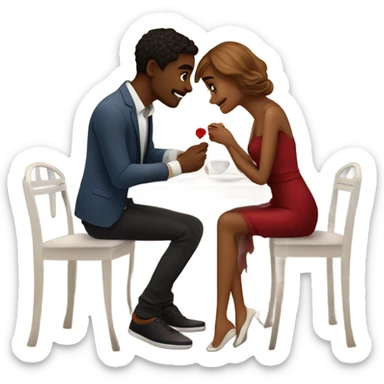 Romantic date for beautiful stylish young couple in love sticker