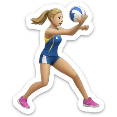 Voley player female playing sticker