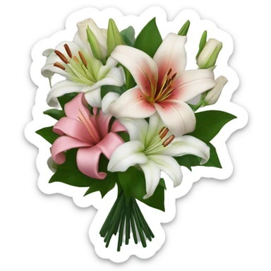 black bouquet of roses and lilies  sticker