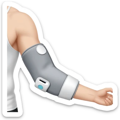 Rollable electronic sleeve for elbow joint therapy and monitoring sticker