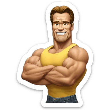 arnold schwarzenegger doing just do it pose sticker