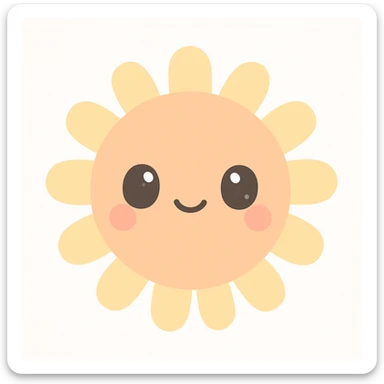 kawaii style sun face surrounded by blonde strands sticker