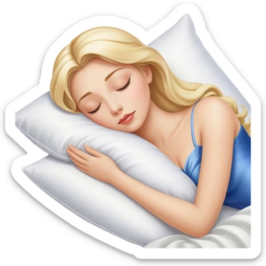 Sleeping beauty blonde in a silk pillow sticker