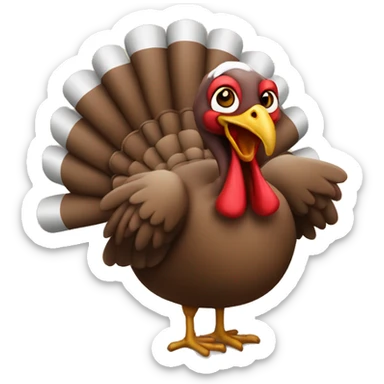 Turkey holding sign that says “thanks u”  sticker