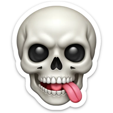 Money White Skull Emoji and Tongue Face sticker