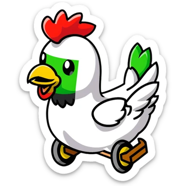 Minecraft creeper riding a chicken sticker