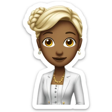 Girl wearing formals dress she was hand some  cash sticker