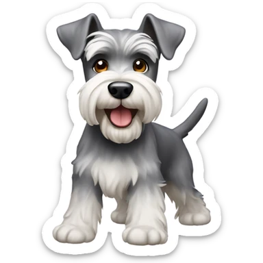 schnauzer ran with white sticker