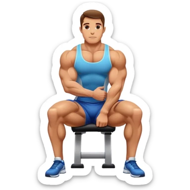 bodybuilder seated calf-raise lower leg exercise sticker