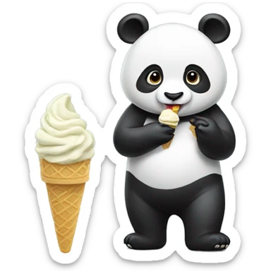 Panda eating ice cream  sticker