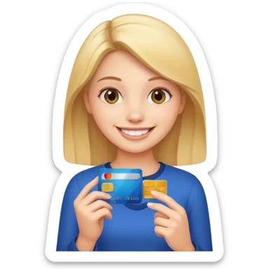 girl with a credit card sticker