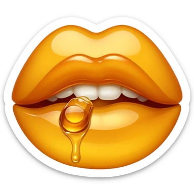 Lips with honey sticker