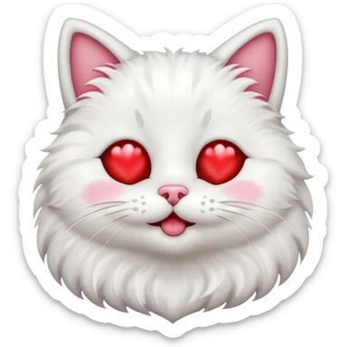 cat drooling with heart eyes sticker