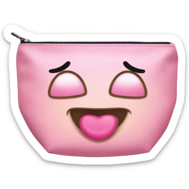 cute pink makeup pouch sticker