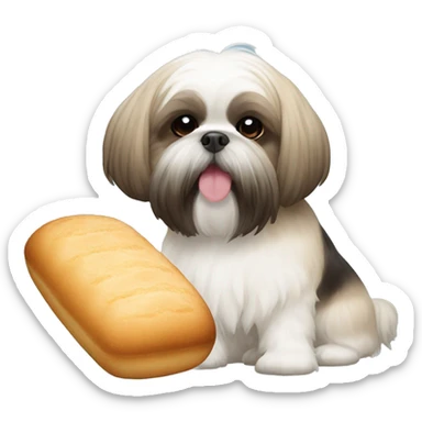 Shih tzu and pan de sal sticker